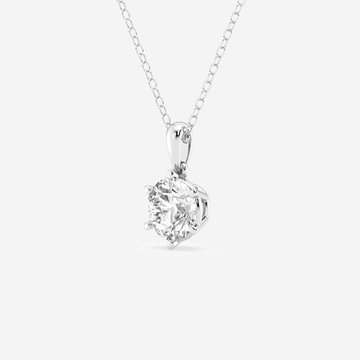 Additional Image 1 for  1 ctw Round Lab Grown Diamond Six-Prong Solitaire Pendant with Adjustable Chain