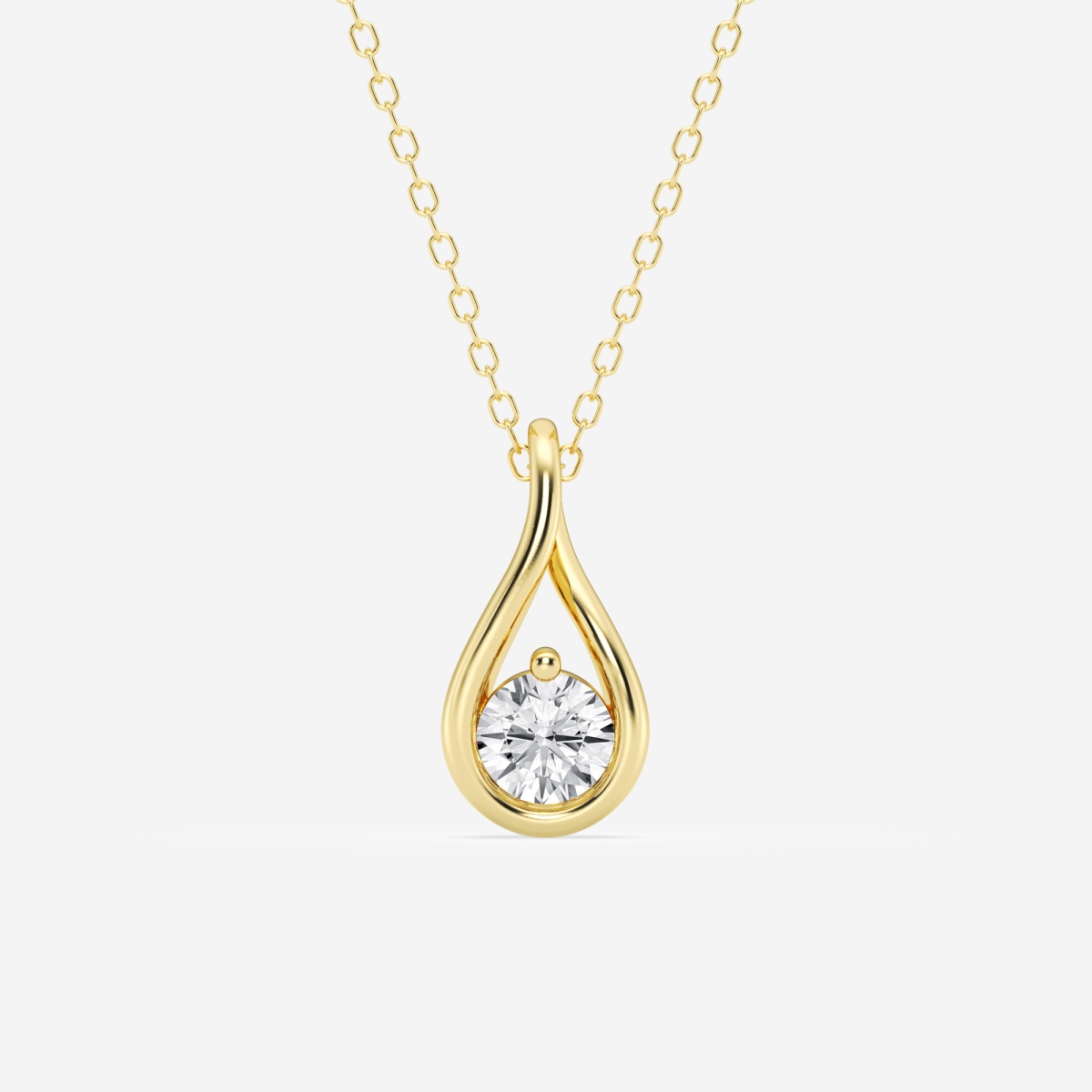 1/2 ctw Round Lab Grown Diamond Twist Love Knot Fashion Pendant