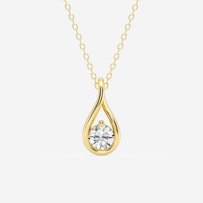 1/2 ctw Round Lab Grown Diamond Twist Love Knot Fashion Pendant