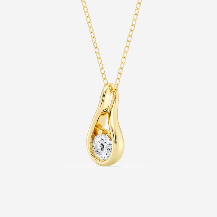 1/2 ctw Round Lab Grown Diamond Twist Love Knot Fashion Pendant