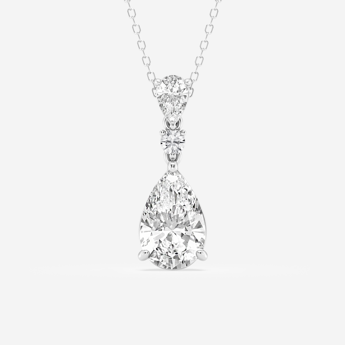 Colorless 4 ctw Pear Lab Grown Diamond Hinged Fashion Pendant