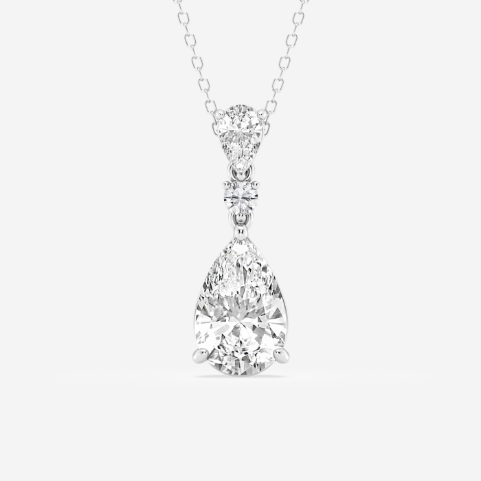 Colorless 4 ctw Pear Lab Grown Diamond Hinged Fashion Pendant
