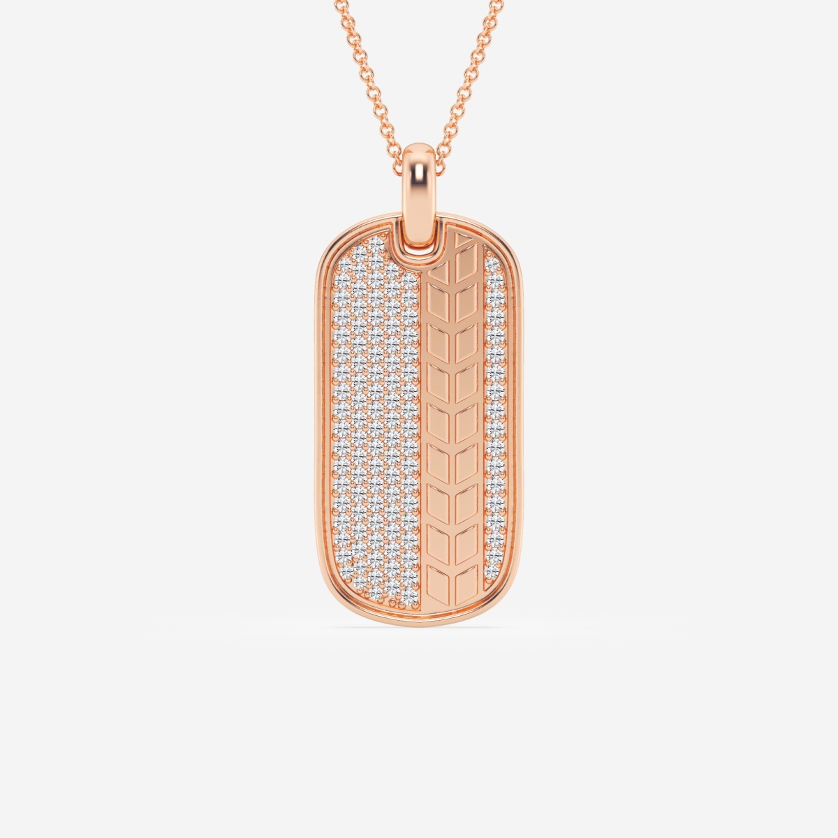 5/8 ctw Round Lab Grown Diamond Dog Tag Fashion Pendant