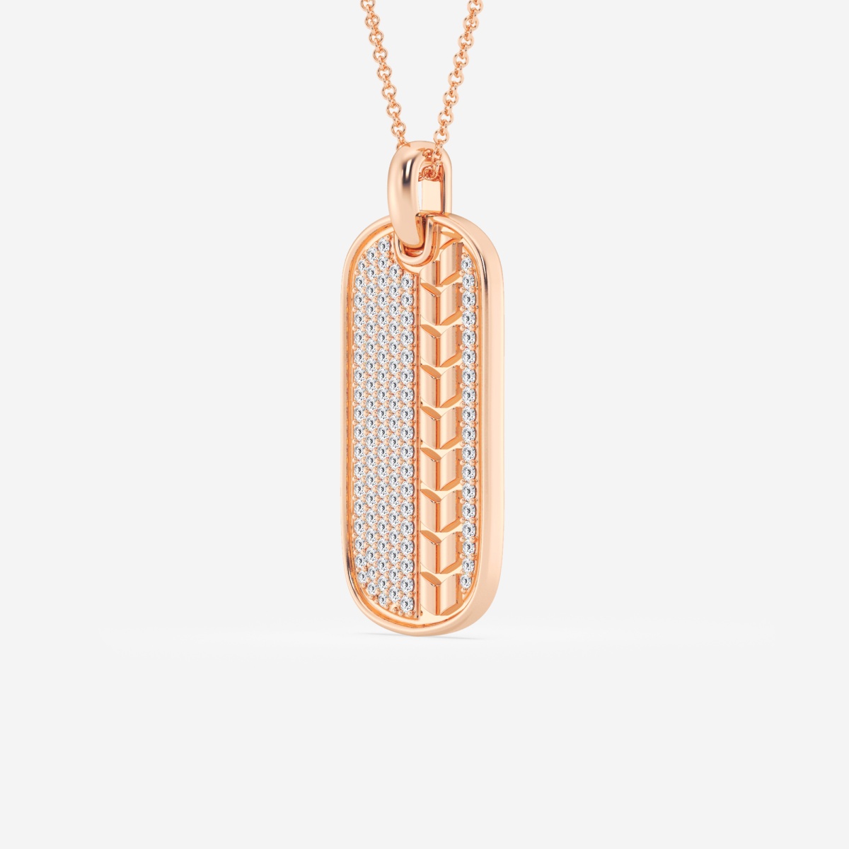 Additional Image 1 for  5/8 ctw Round Lab Grown Diamond Dog Tag Fashion Pendant