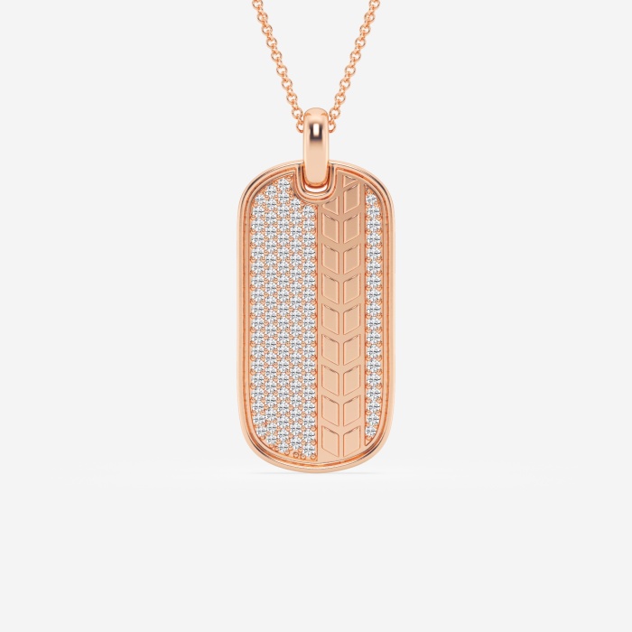 5/8 ctw Round Lab Grown Diamond Dog Tag Fashion Pendant