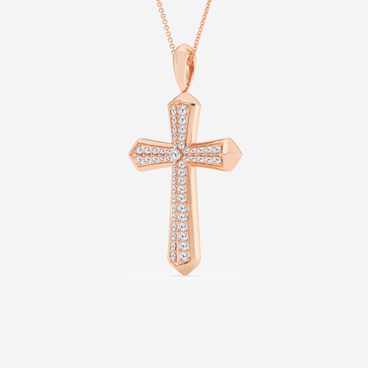 Additional Image 1 for  1 ctw Round Lab Grown Diamond Double Row Cross Fashion Pendant