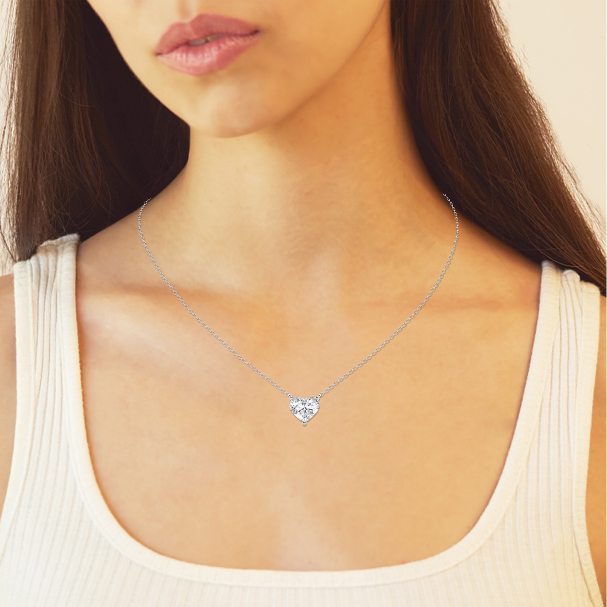 Additional Image 2 for  1 5/8 ctw Heart Lab Grown Diamond Solitaire Pendant
