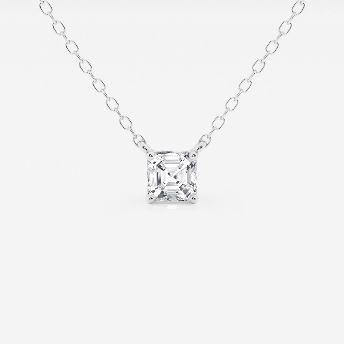 1/2 ctw Asscher Lab Grown Diamond Solitaire Pendant