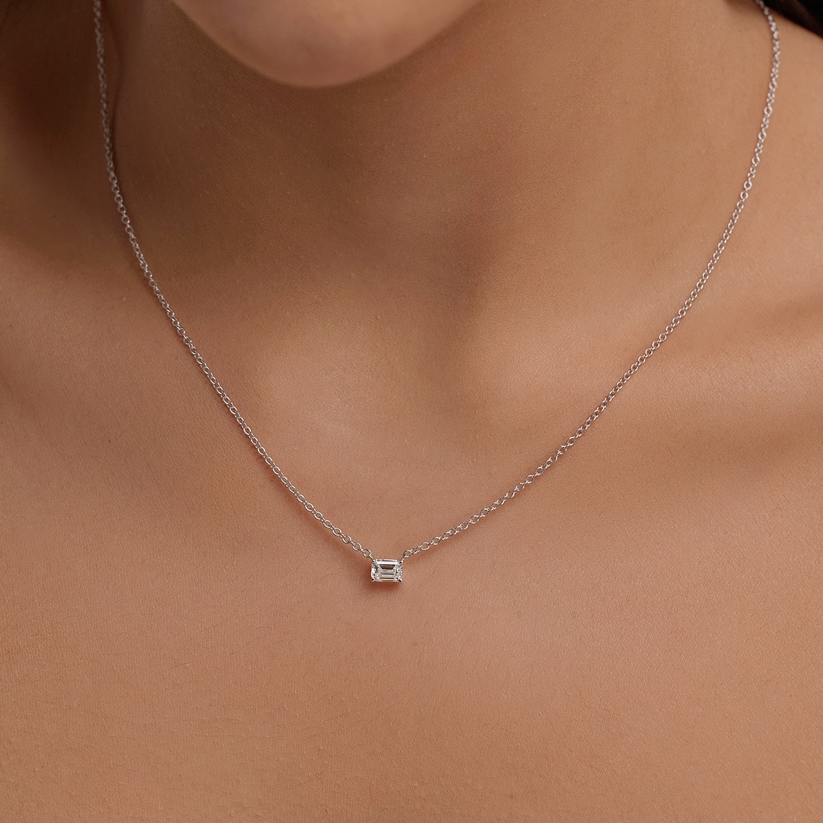 1/2 ctw Emerald Lab Grown Diamond Solitaire Pendant