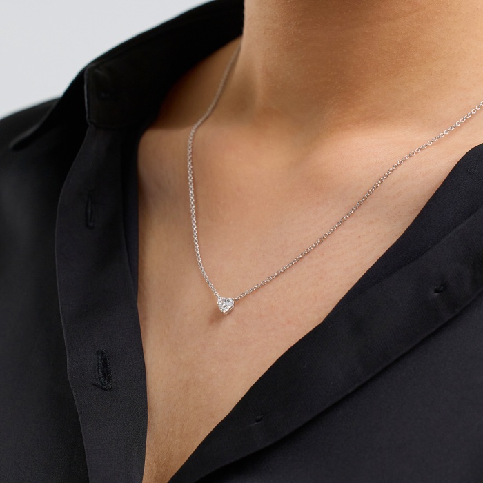 1/2 ctw Heart Lab Grown Diamond Solitaire Pendant