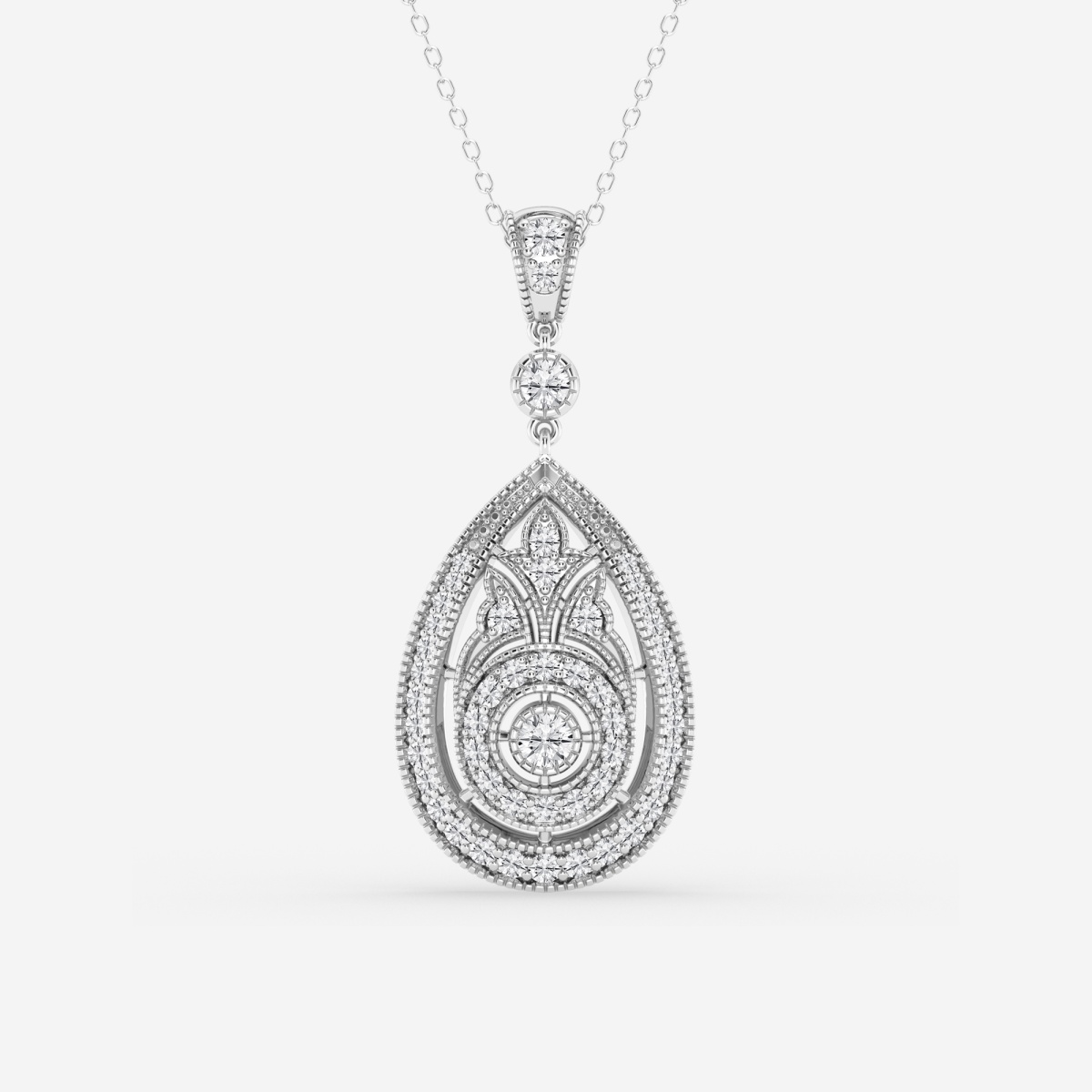 1 ctw Round Lab Grown Diamond Vintage Fashion Pendant