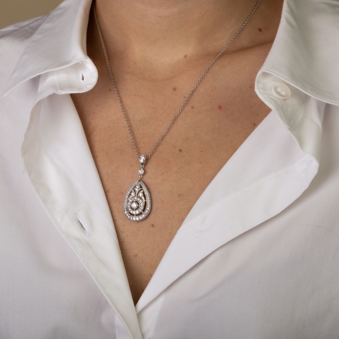 1 ctw Round Lab Grown Diamond Vintage Fashion Pendant