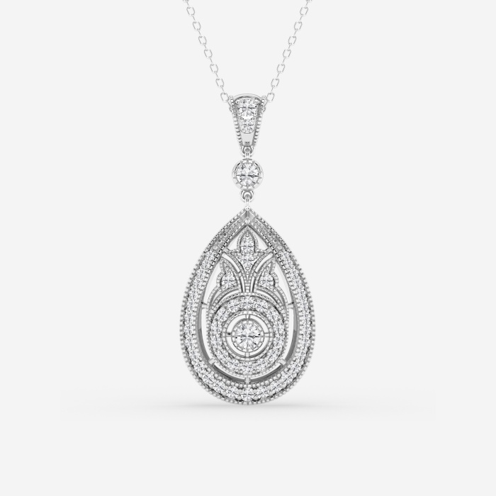 1 ctw Round Lab Grown Diamond Vintage Fashion Pendant