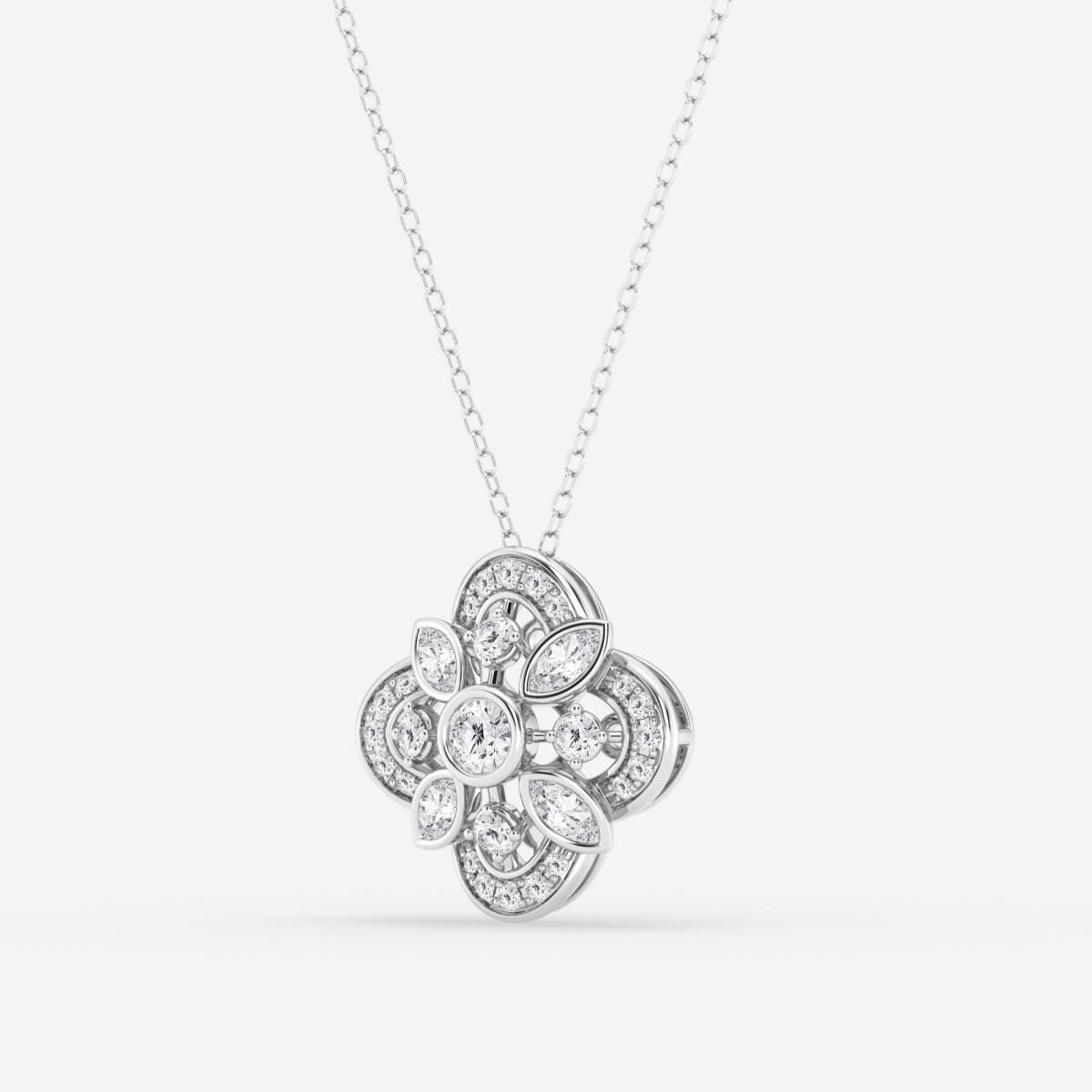 Additional Image 1 for  3/4 ctw Round and Marquise Lab Grown Diamond Vintage Fashion Pendant
