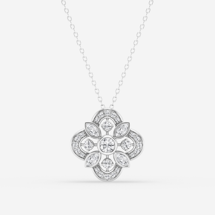 3/4 ctw Round and Marquise Lab Grown Diamond Vintage Fashion Pendant