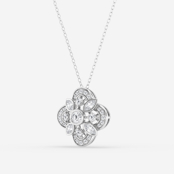 3/4 ctw Round and Marquise Lab Grown Diamond Vintage Fashion Pendant