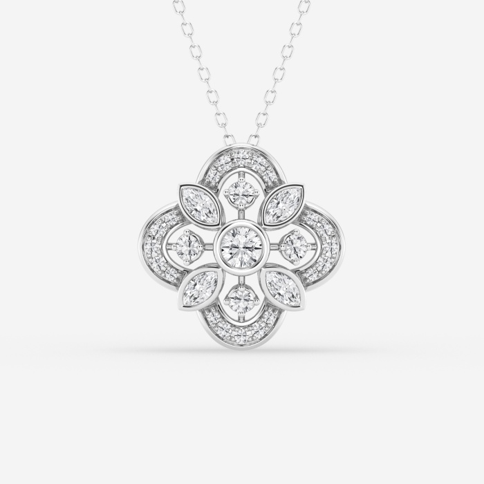 3/4 ctw Round and Marquise Lab Grown Diamond Vintage Fashion Pendant