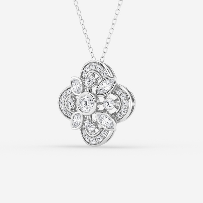 3/4 ctw Round and Marquise Lab Grown Diamond Vintage Fashion Pendant