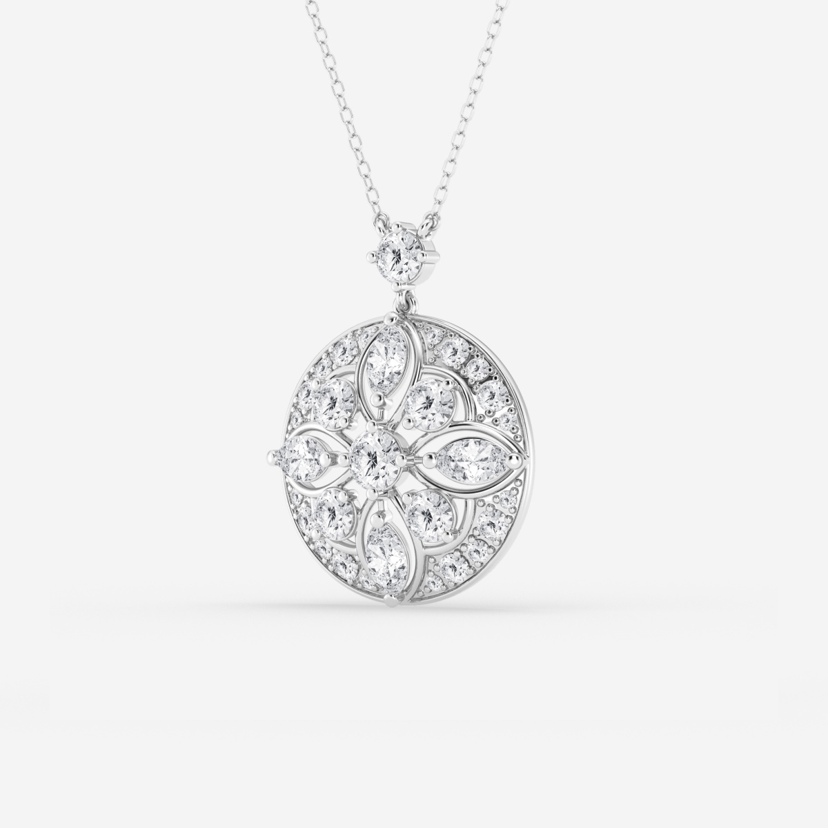Additional Image 1 for  2 ctw Round and Marquise Lab Grown Diamond Vintage Fashion Pendant