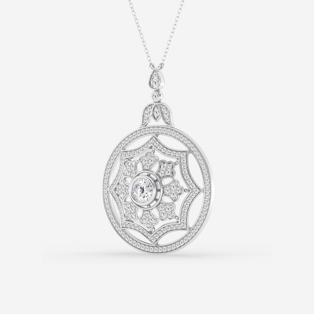 Additional Image 1 for  2 ctw Round Lab Grown Diamond Vintage Fashion Pendant