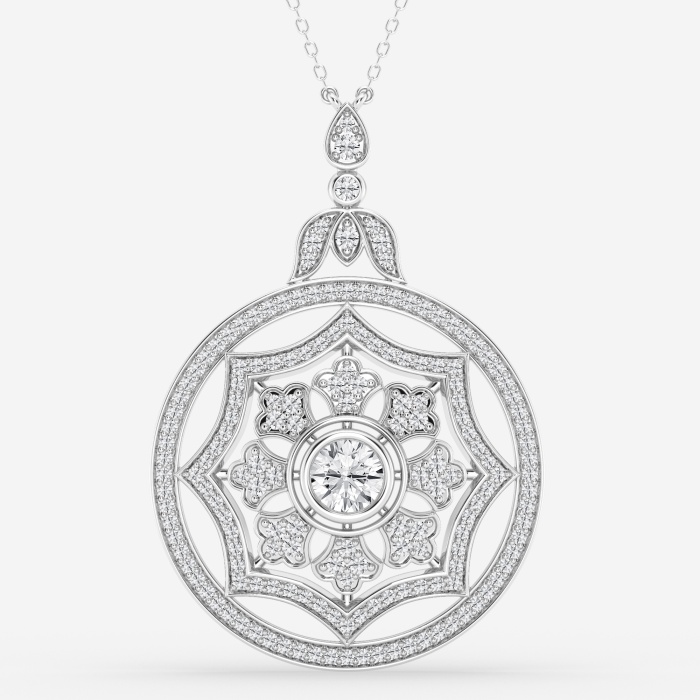 2 ctw Round Lab Grown Diamond Vintage Fashion Pendant