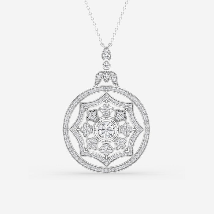 2 ctw Round Lab Grown Diamond Vintage Fashion Pendant
