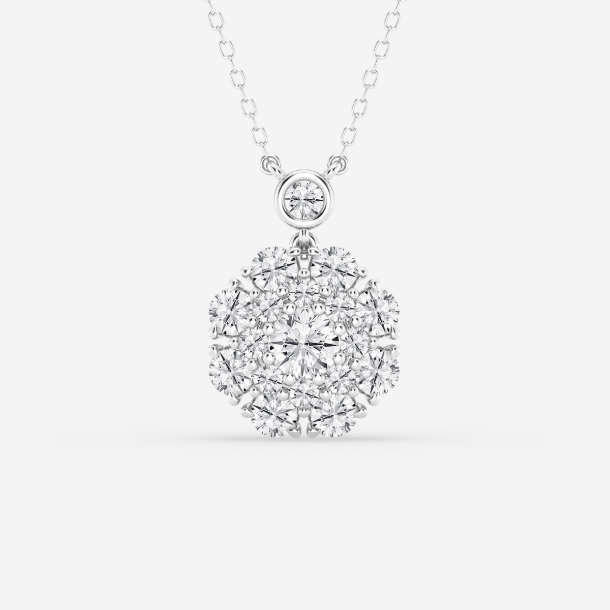 1 1/2 ctw Round Lab Grown Diamond Vintage Multidimensional Fashion Pendant