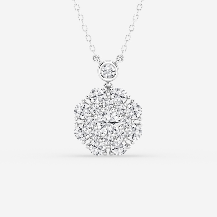 1 1/2 ctw Round Lab Grown Diamond Vintage Multidimensional Fashion Pendant