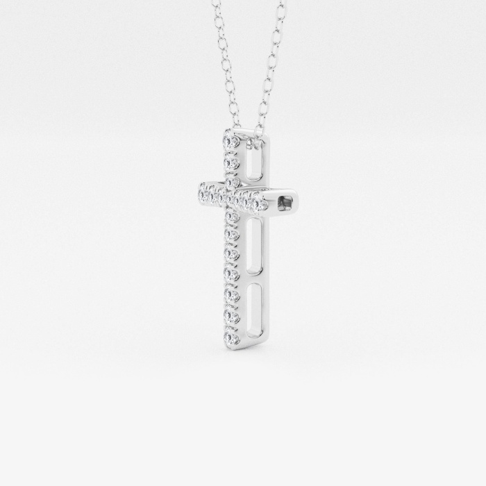 1/4 ctw Round Lab Grown Diamond French Pave Cross Pendant