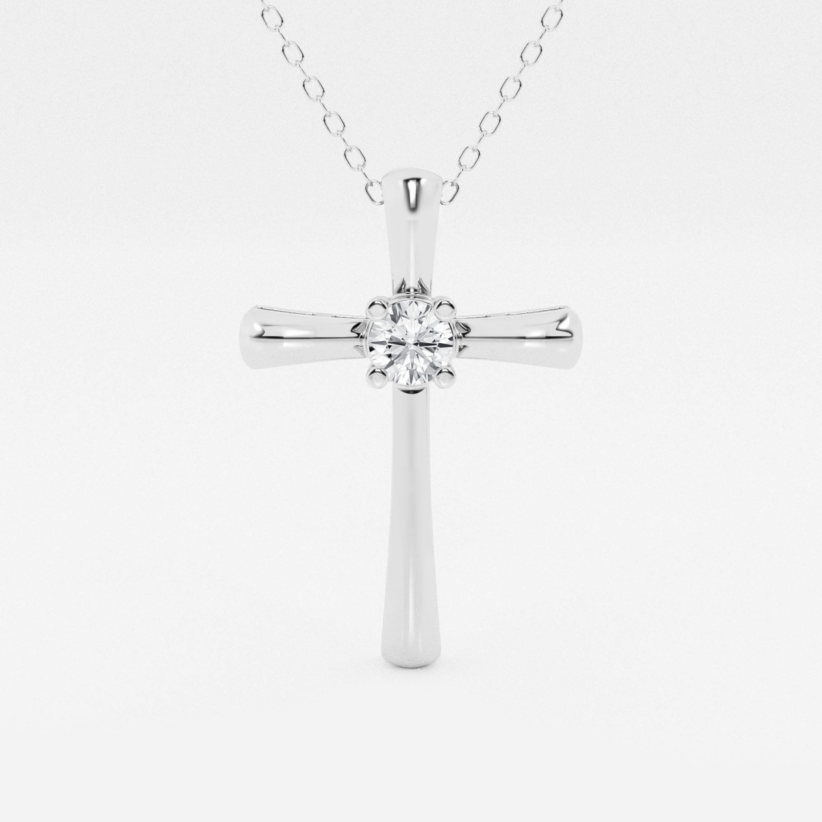 1/4 ctw Round Lab Grown Diamond Single Stone Cross Pendant