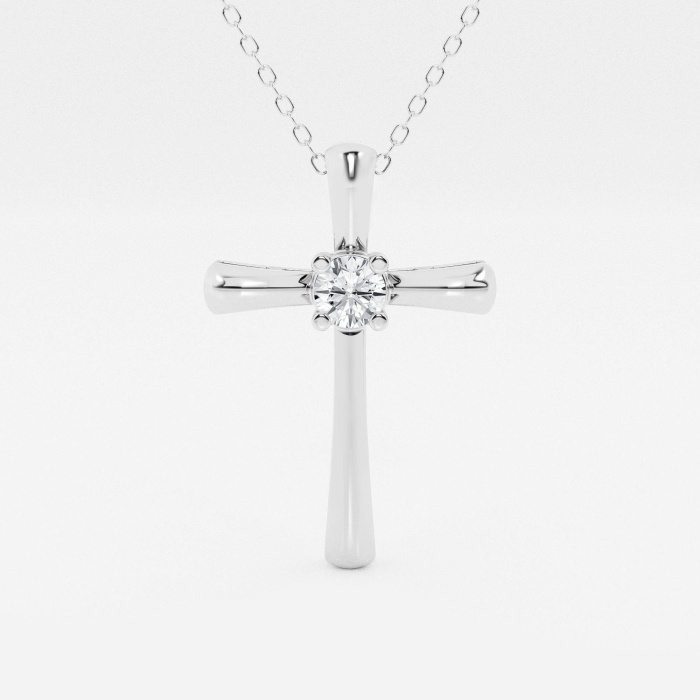 1/4 ctw Round Lab Grown Diamond Single Stone Cross Pendant