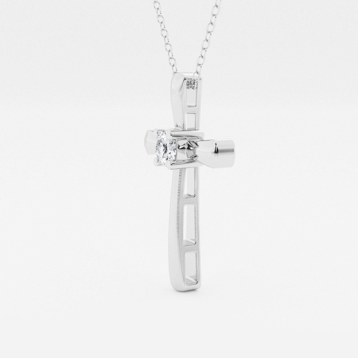 1/4 ctw Round Lab Grown Diamond Single Stone Cross Pendant