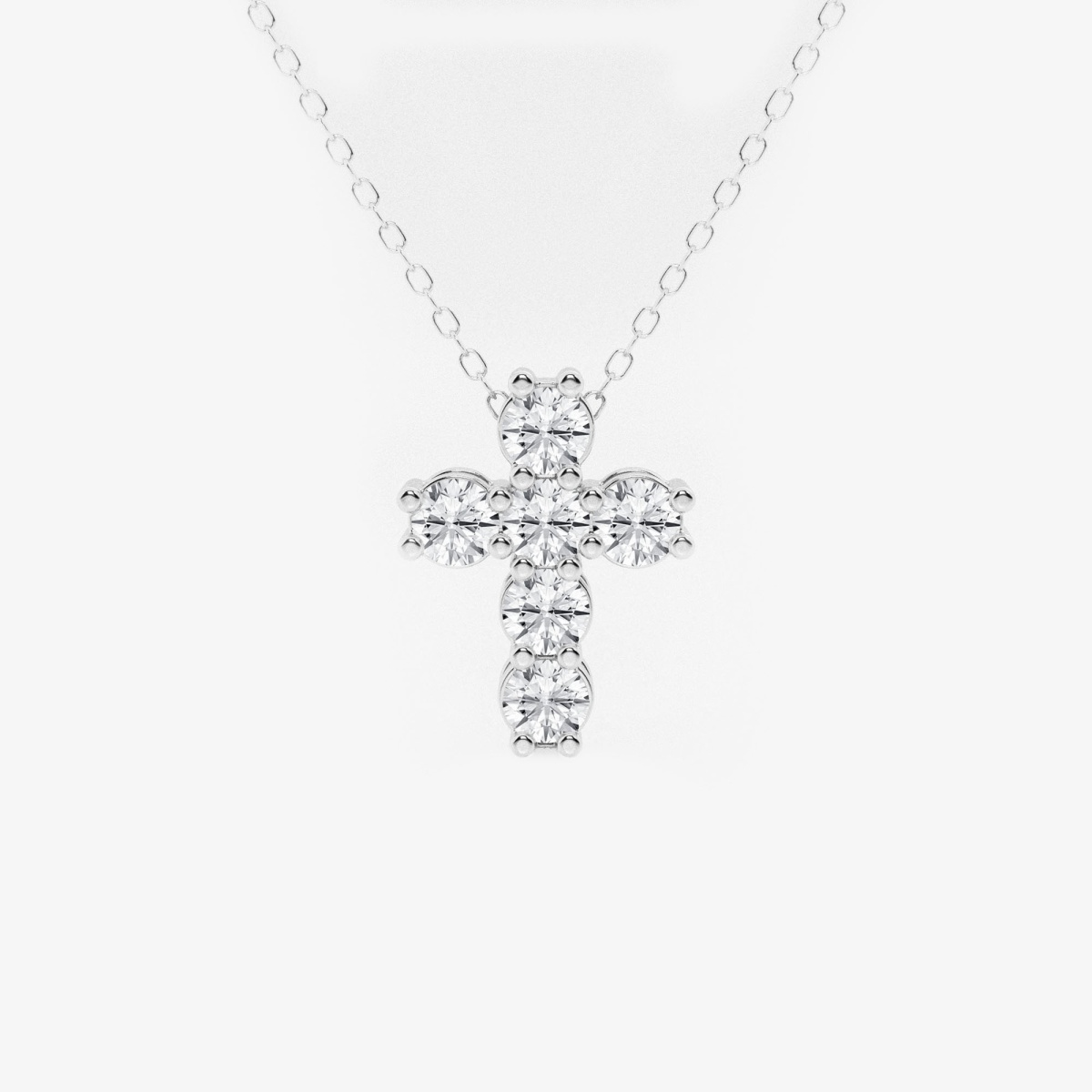 1 ctw Round Lab Grown Diamond Petite Cross Pendant