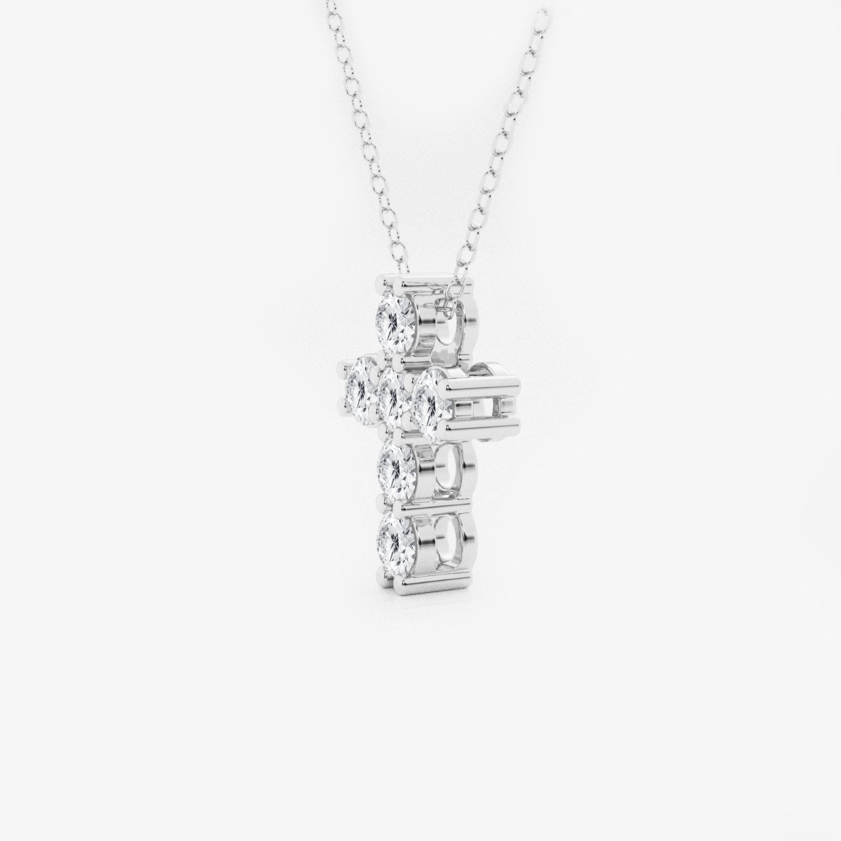 Additional Image 1 for  1 ctw Round Lab Grown Diamond Petite Cross Pendant