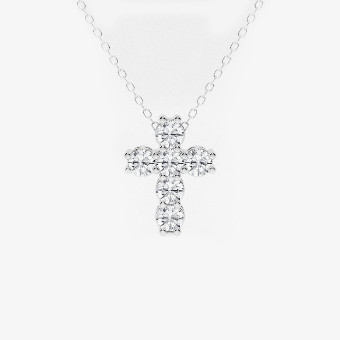 1 ctw Round Lab Grown Diamond Petite Cross Pendant