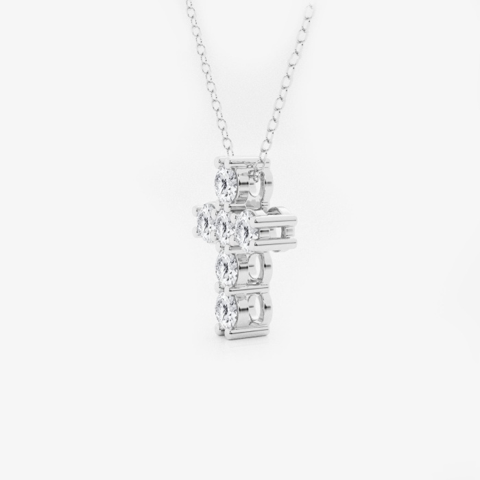 1 ctw Round Lab Grown Diamond Petite Cross Pendant