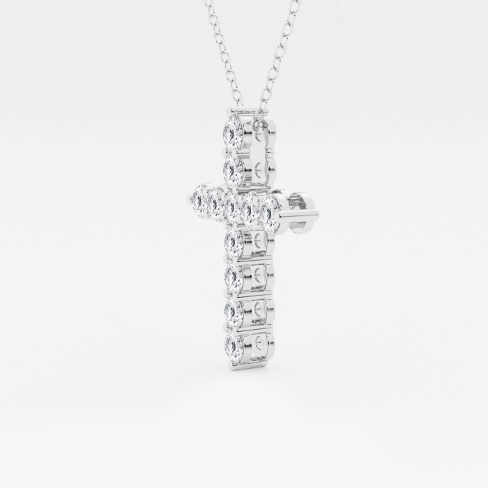 1 ctw Round Lab Grown Diamond Shared Prong Cross Pendant