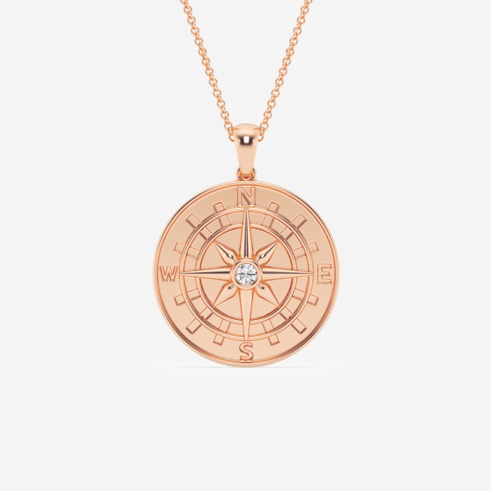 1/10 ctw Round Lab Grown Diamond Compass Fashion Pendant