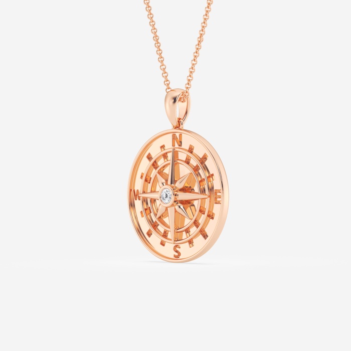 1/10 ctw Round Lab Grown Diamond Compass Fashion Pendant