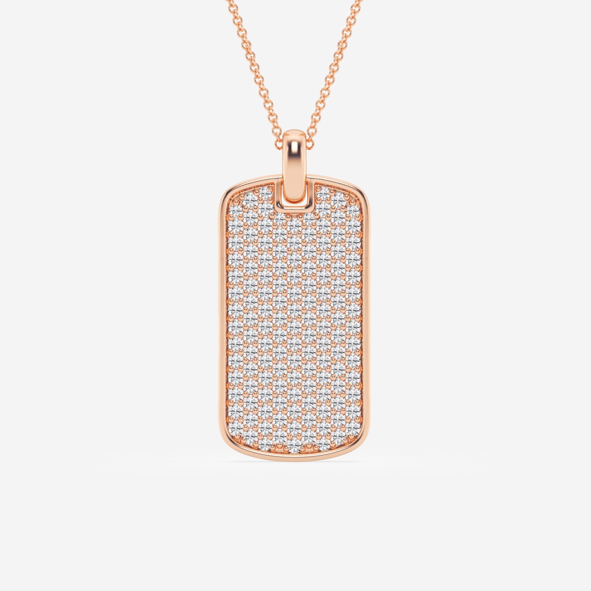 1 1/2 ctw Round Lab Grown Diamond Dog Tag Fashion Pendant