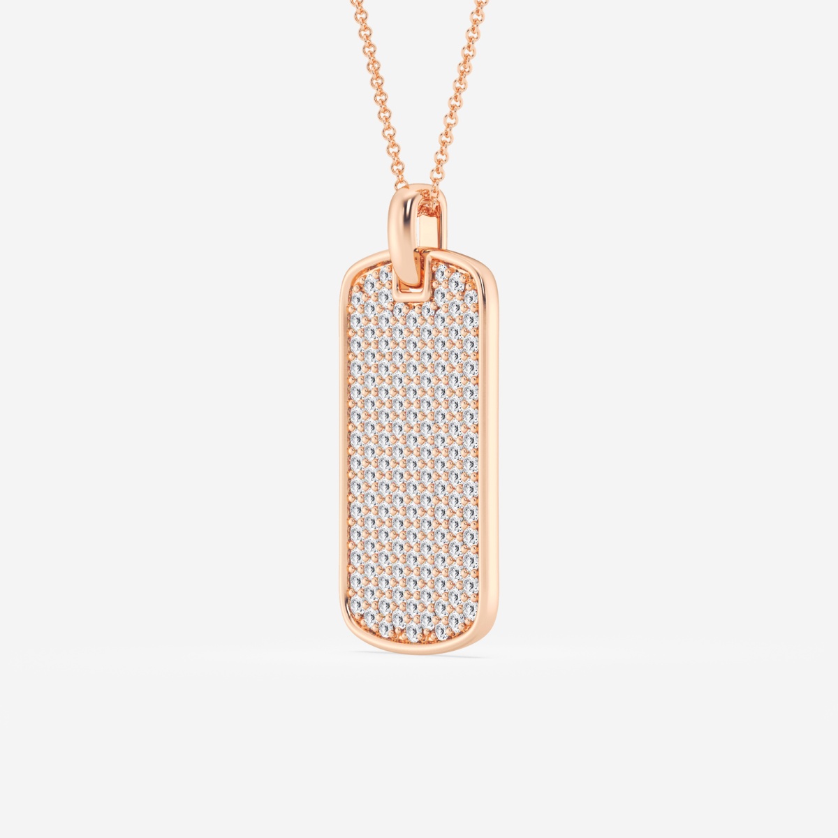 Additional Image 1 for  1 1/2 ctw Round Lab Grown Diamond Dog Tag Fashion Pendant