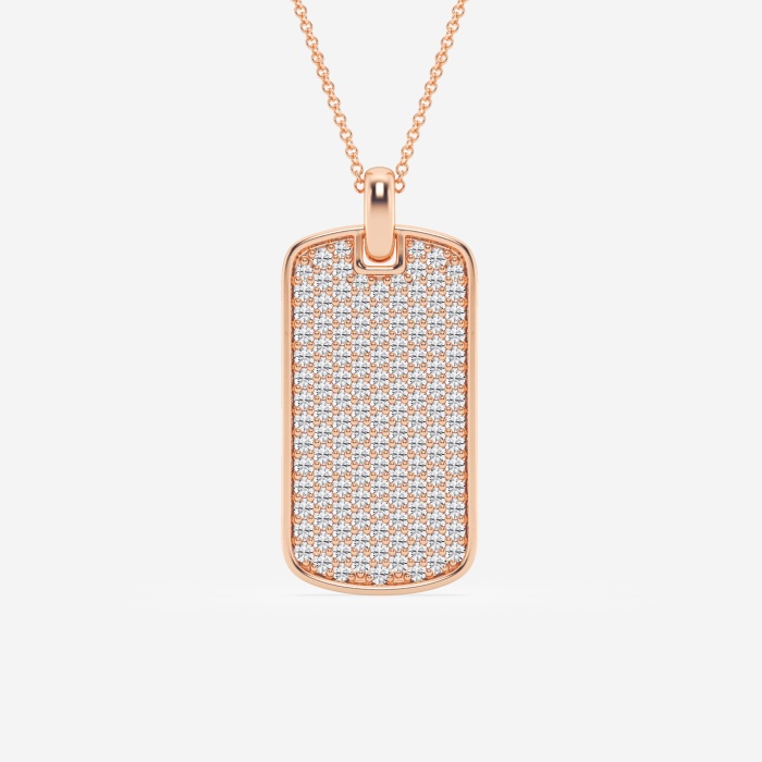 1 1/2 ctw Round Lab Grown Diamond Dog Tag Fashion Pendant