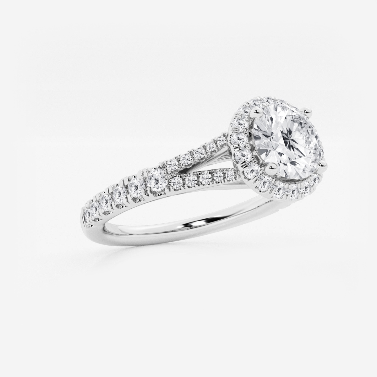 Additional Image 1 for  1 1/5 ctw Round Lab Grown Diamond Split Shank Halo Engagement Ring