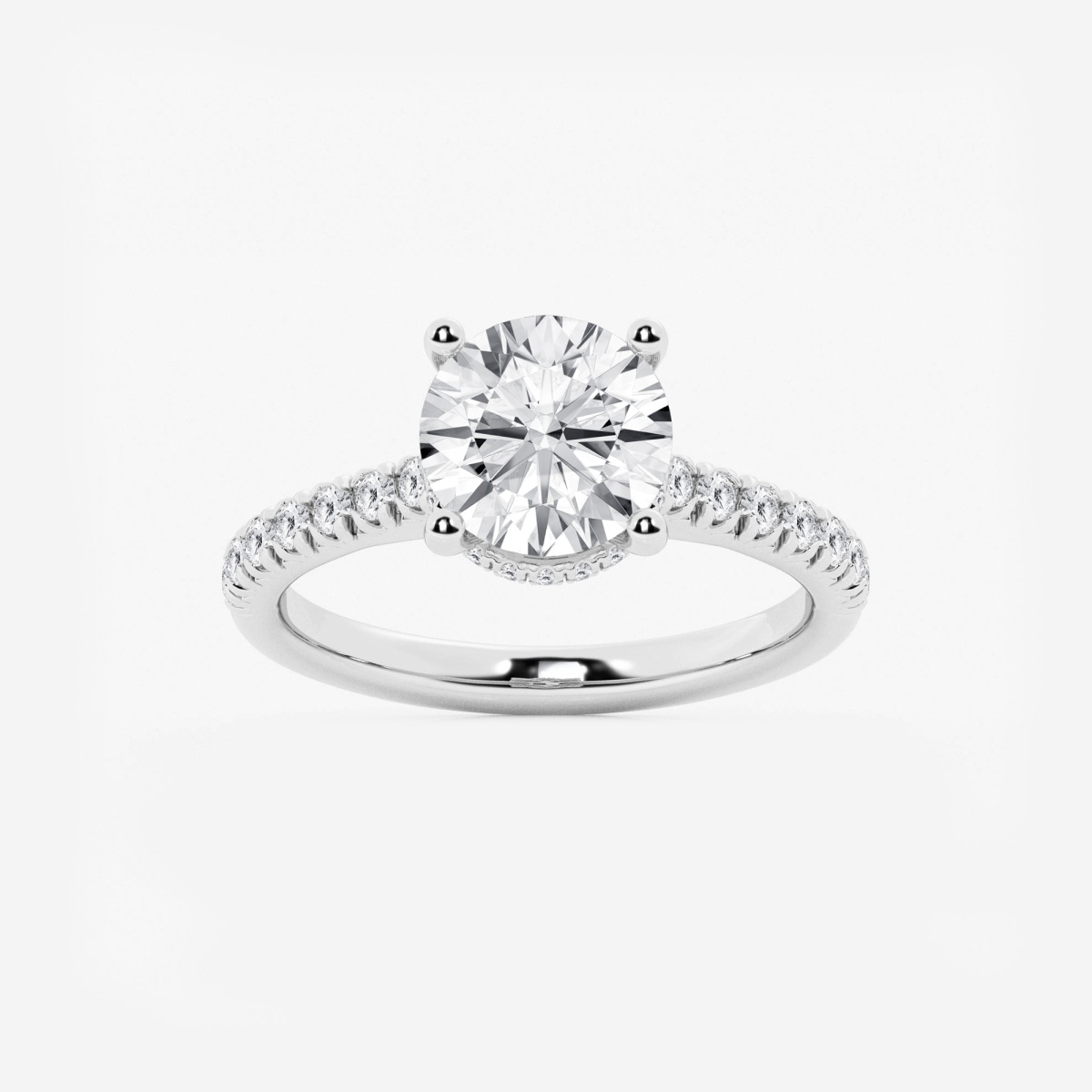 3 ctw Round Lab Grown Diamond Hidden Halo Engagement Ring