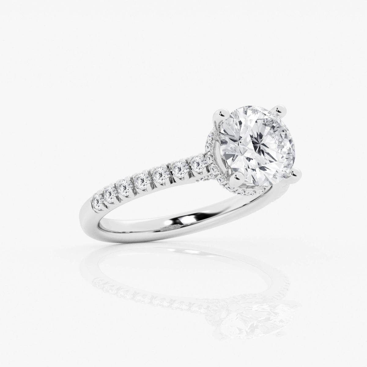 Additional Image 2 for  3 ctw Round Lab Grown Diamond Hidden Halo Engagement Ring