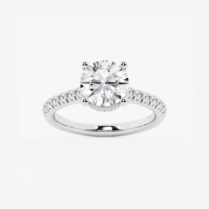3 ctw Round Lab Grown Diamond Hidden Halo Engagement Ring