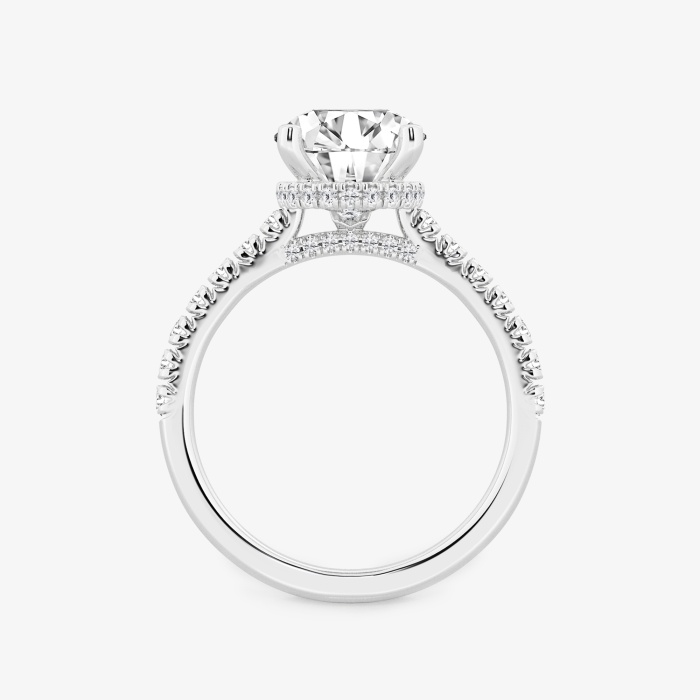 3 ctw Round Lab Grown Diamond Hidden Halo Engagement Ring