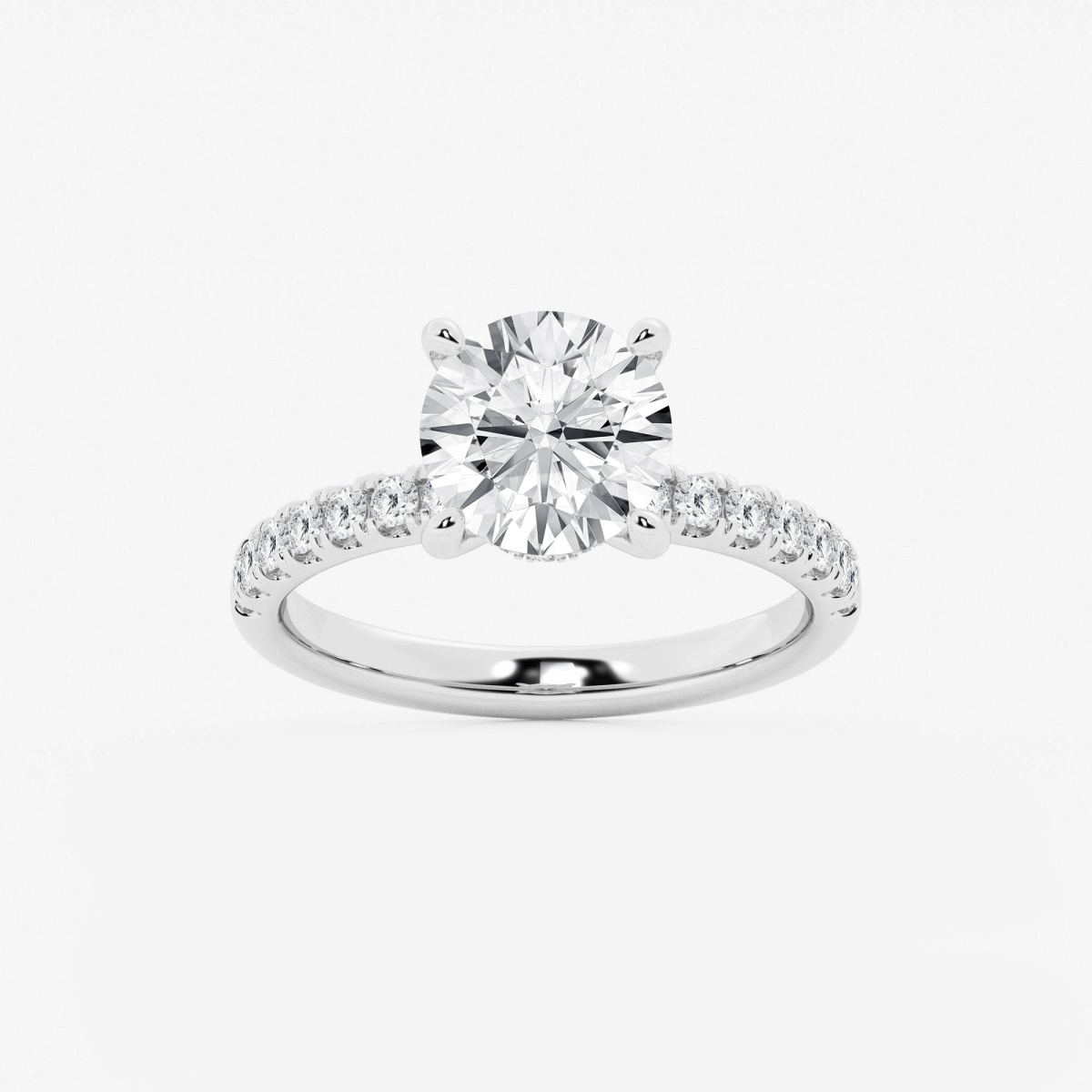 3 ctw Round Lab Grown Diamond Hidden Halo Engagement Ring