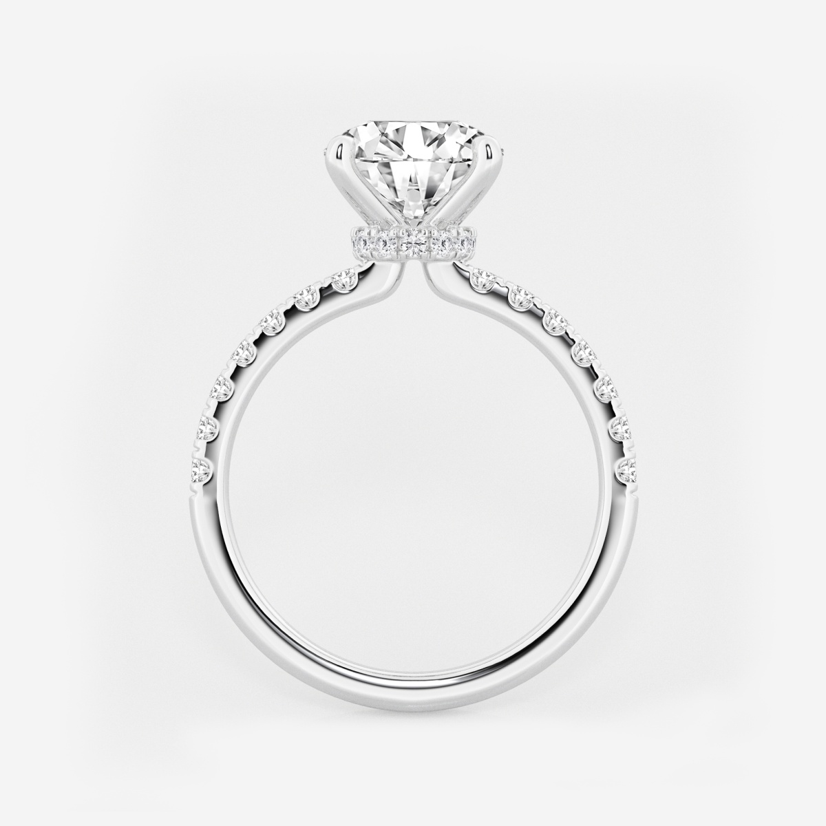 Additional Image 1 for  3 ctw Round Lab Grown Diamond Hidden Halo Engagement Ring