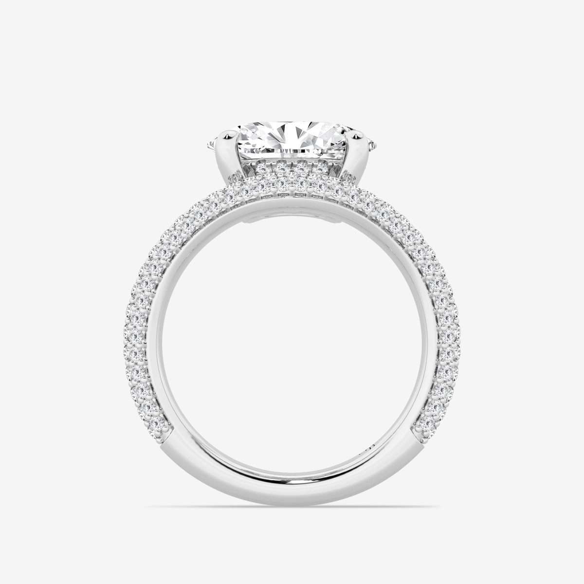 Additional Image 1 for  3 3/4 ctw Oval Lab Grown Diamond Curve Pave Fashion Ring